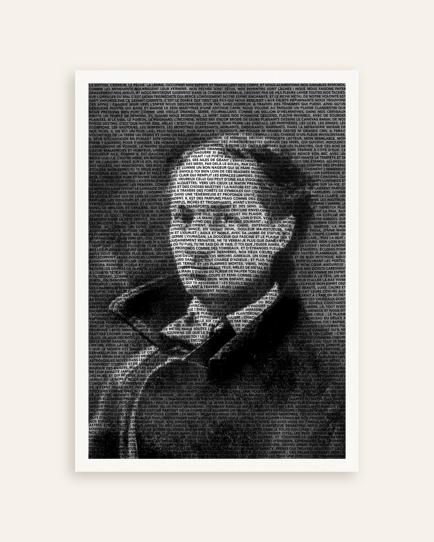 Poster of Baudelaire, Les Fleurs du Mal - Typographic Portrait - Poster, thumbnail