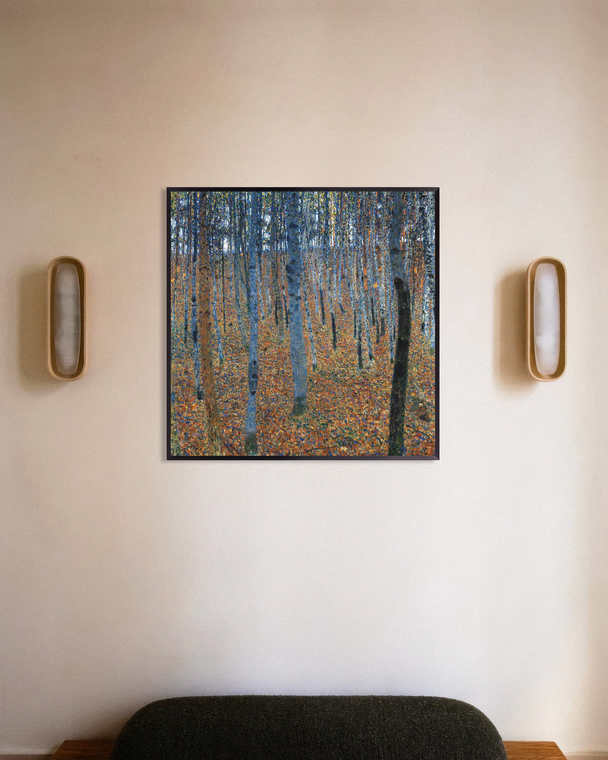 Poster Faggeta I (1902) di Gustav Klimt con cornice in metallo