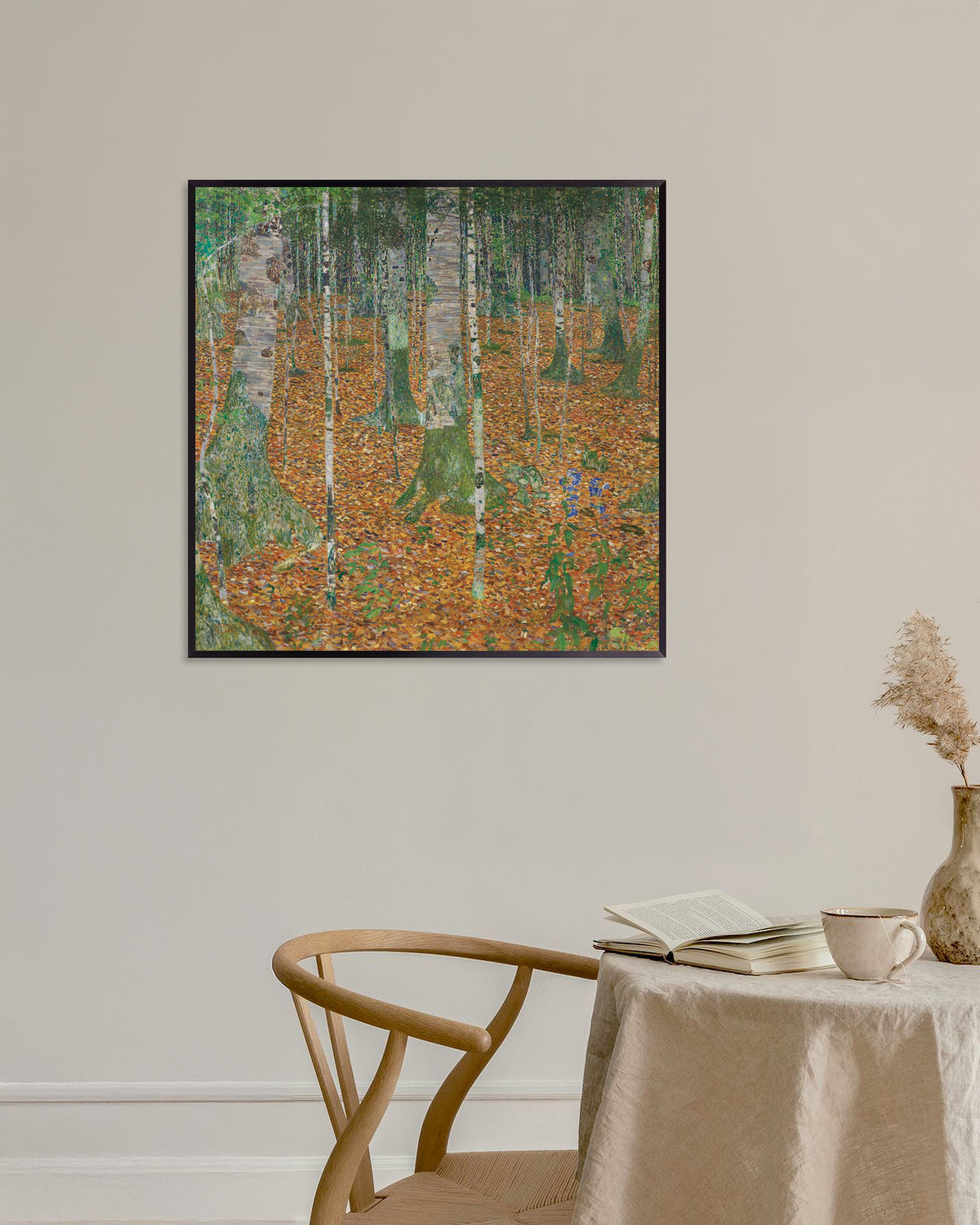 Poster Bosco di betulle (1903) di Gustav Klimt con cornice in metallo