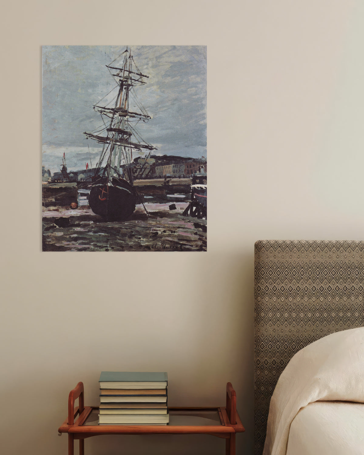 Poster Barca in secca a Fécamp (1868) di Claude Monet