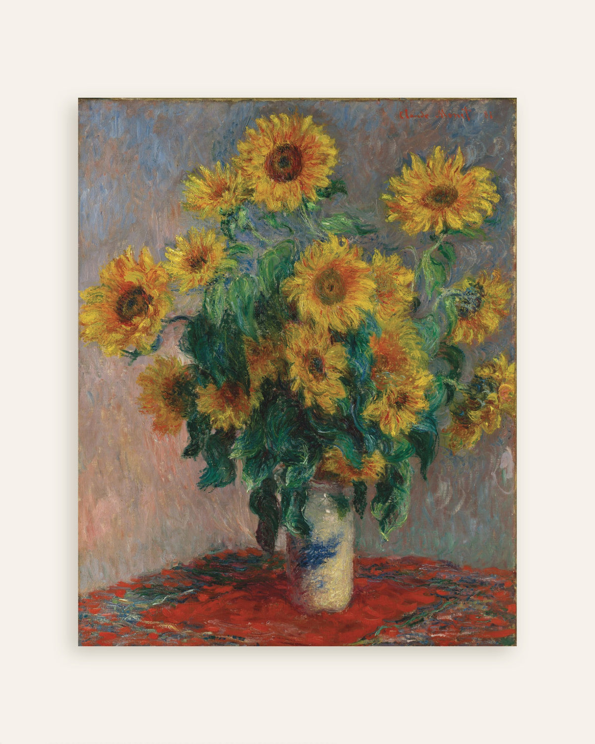 Poster Bouquet di girasoli (1881) di Claude Monet, miniatura