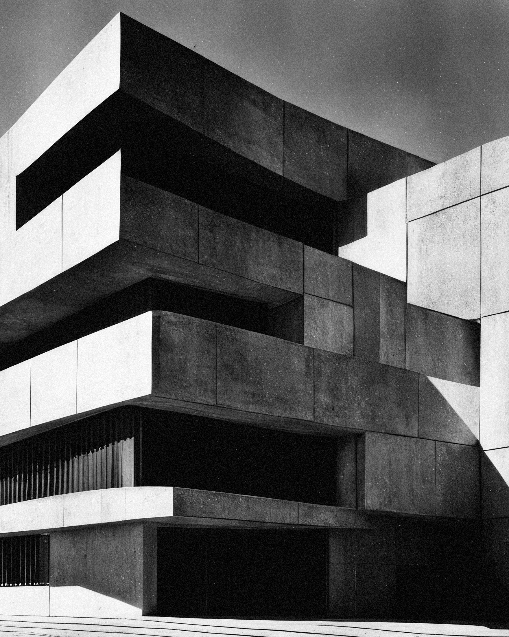 Poster di architettura brutalista – Design moderno in cemento