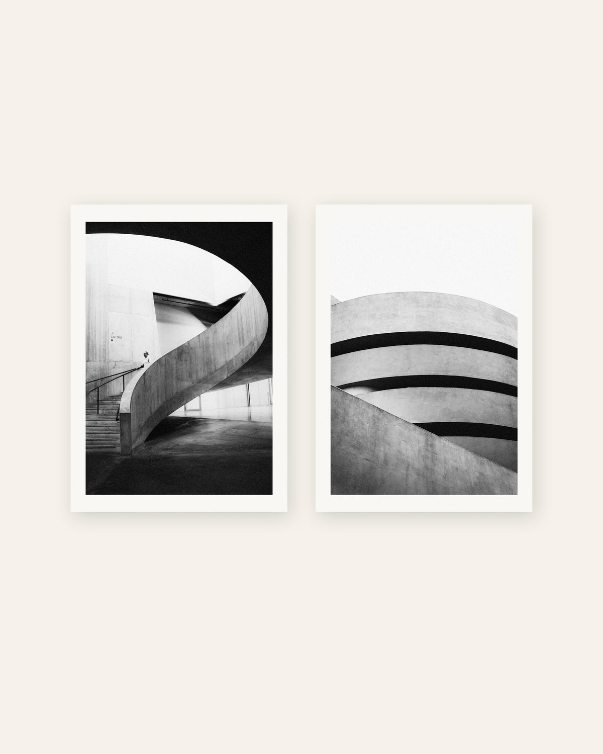Poster brutalisti, set da 2: curve di cemento, senza cornice