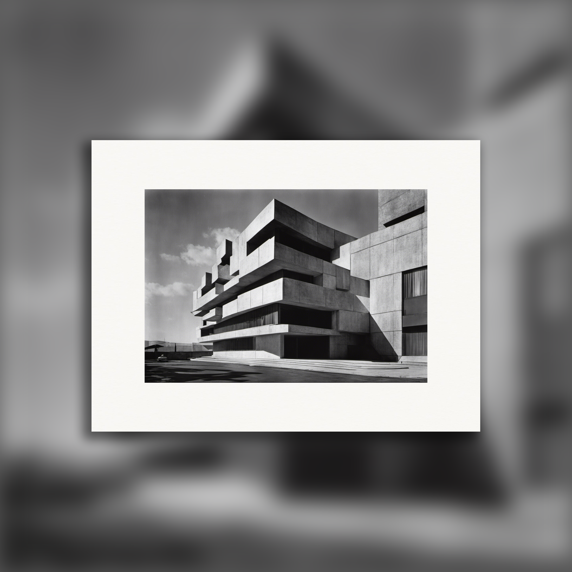 Fotografie astratte basate su elementi della natura e pattern geometrici, architettura brutalista - Poster
