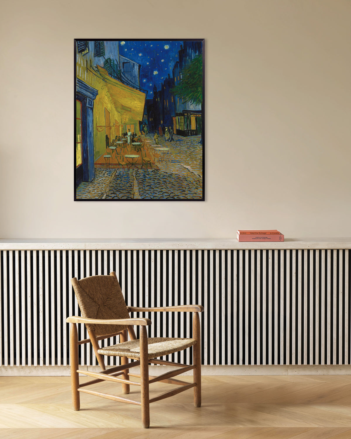 Poster «Terrazza del caffè la sera» (1888) di Vincent van Gogh, con cornice in metallo