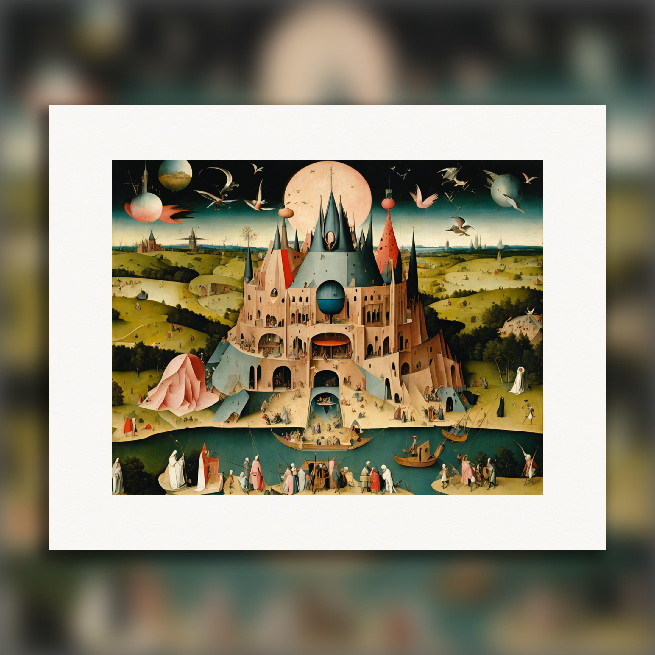 Allegorie morali e visioni caotiche del paradiso e dell'inferno, architettura brutalista - Poster