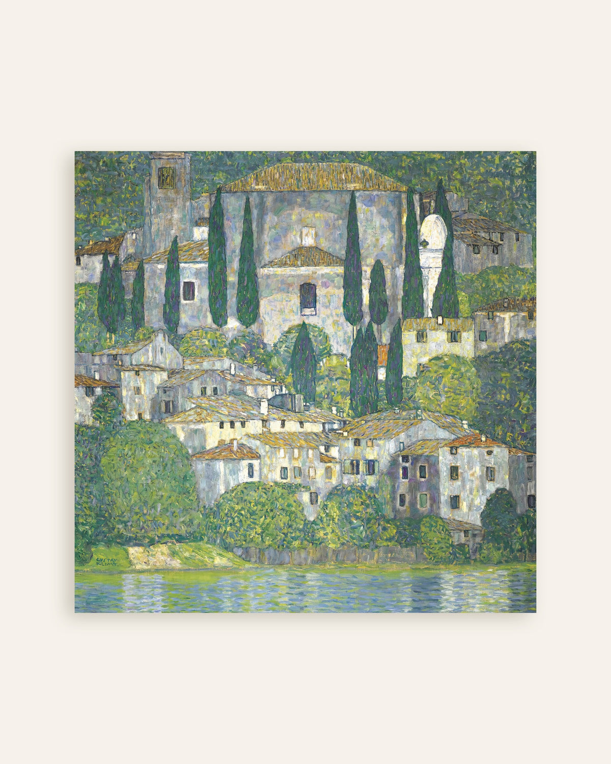Poster Chiesa a Cassone (Paesaggio con cipressi) (1913) di Gustav Klimt, miniatura