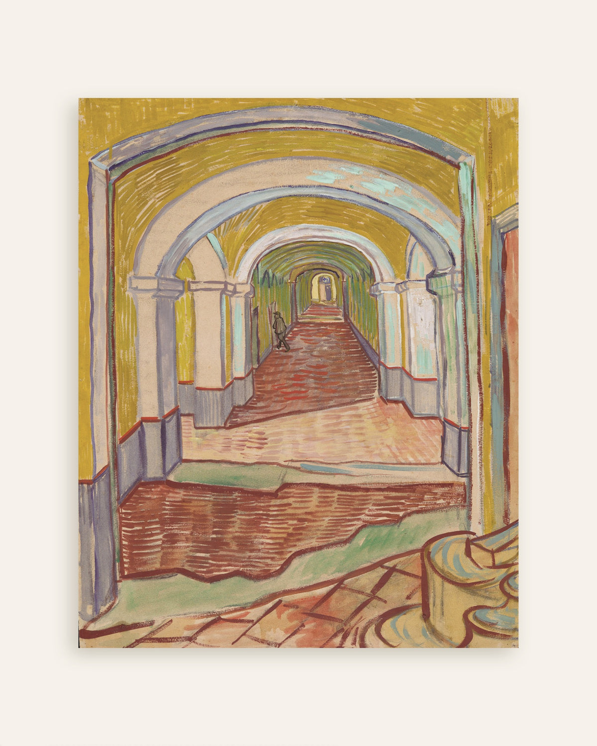 Poster di Corridoio del manicomio (1889) di Vincent van Gogh, miniatura