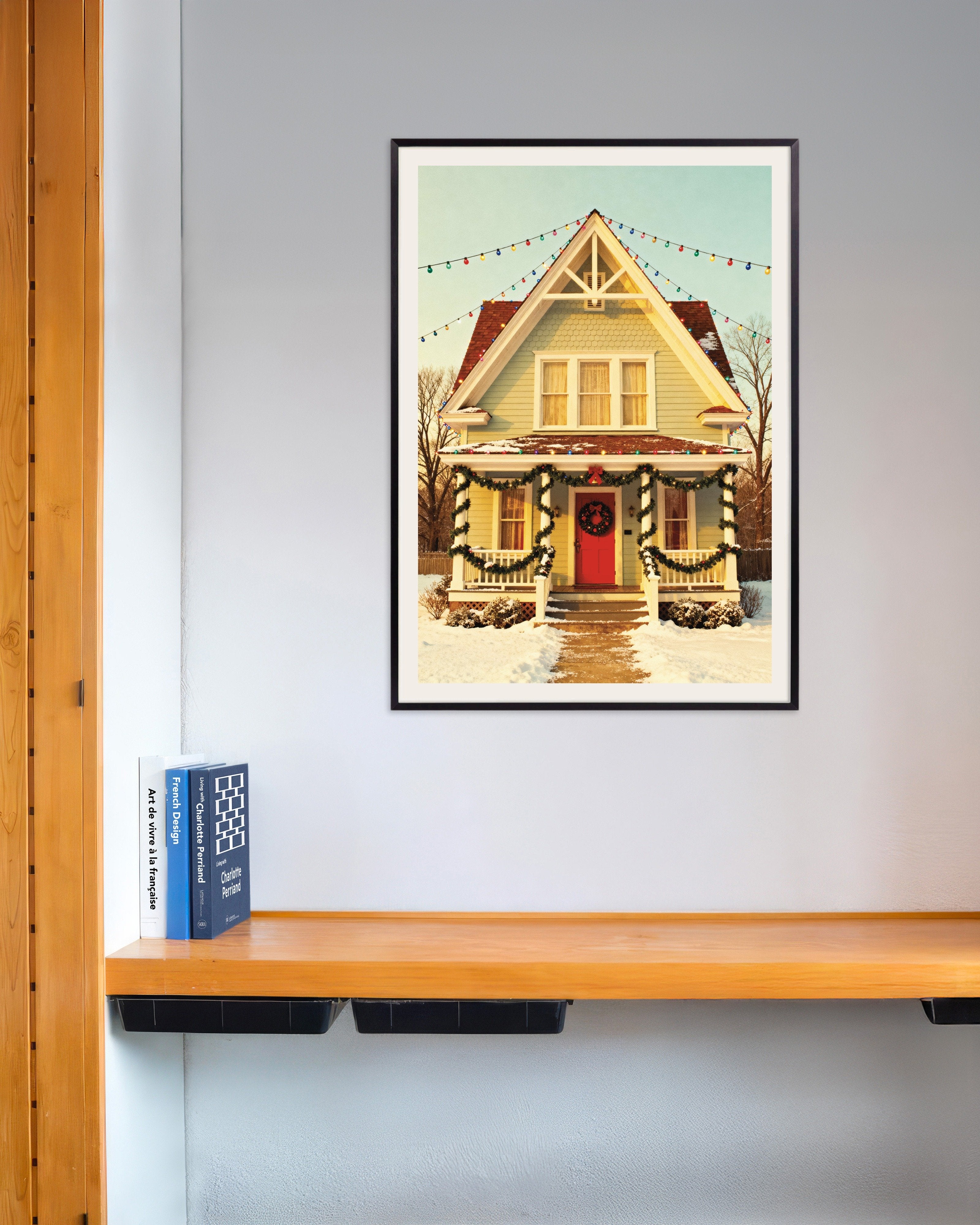 Poster of Cozy Christmas house poster, with metal frame