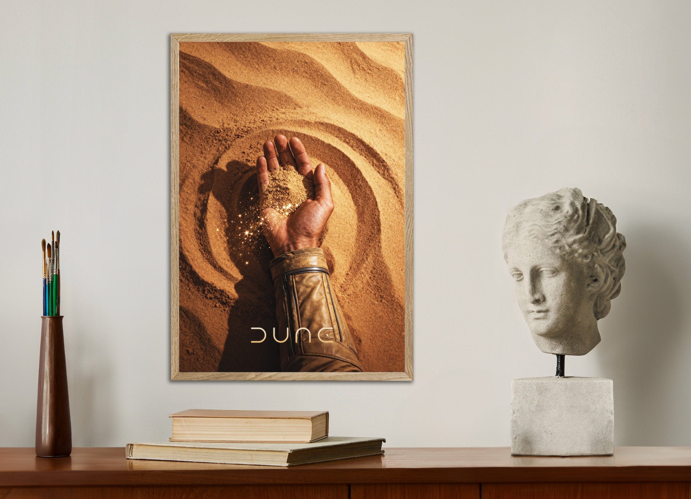 Poster Mano del Deserto, Dune, Stampe d'Arte Sci-Fi sulla Sabbia