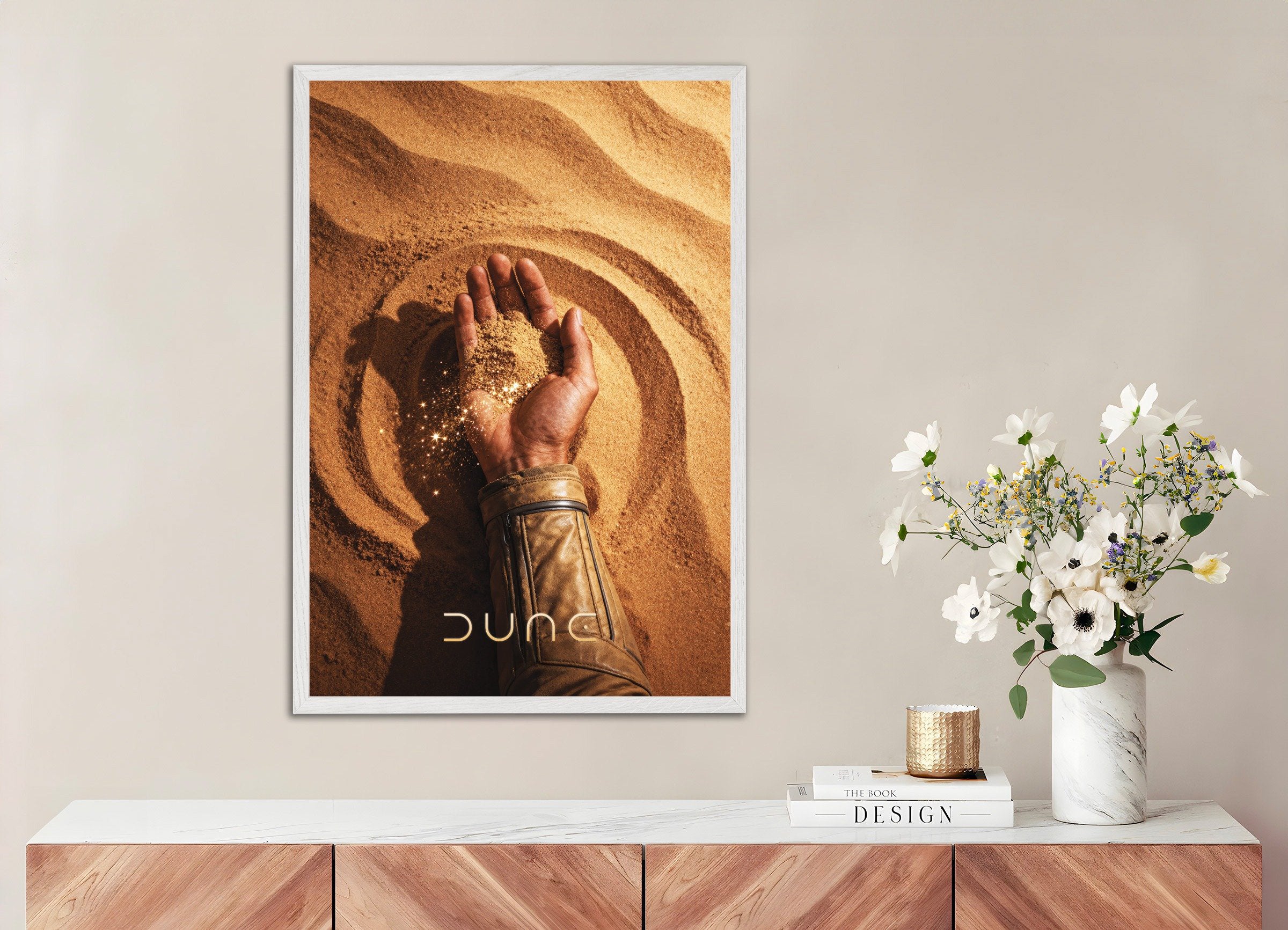 Poster Mano del Deserto, Dune, Stampe d'Arte Sci-Fi sulla Sabbia