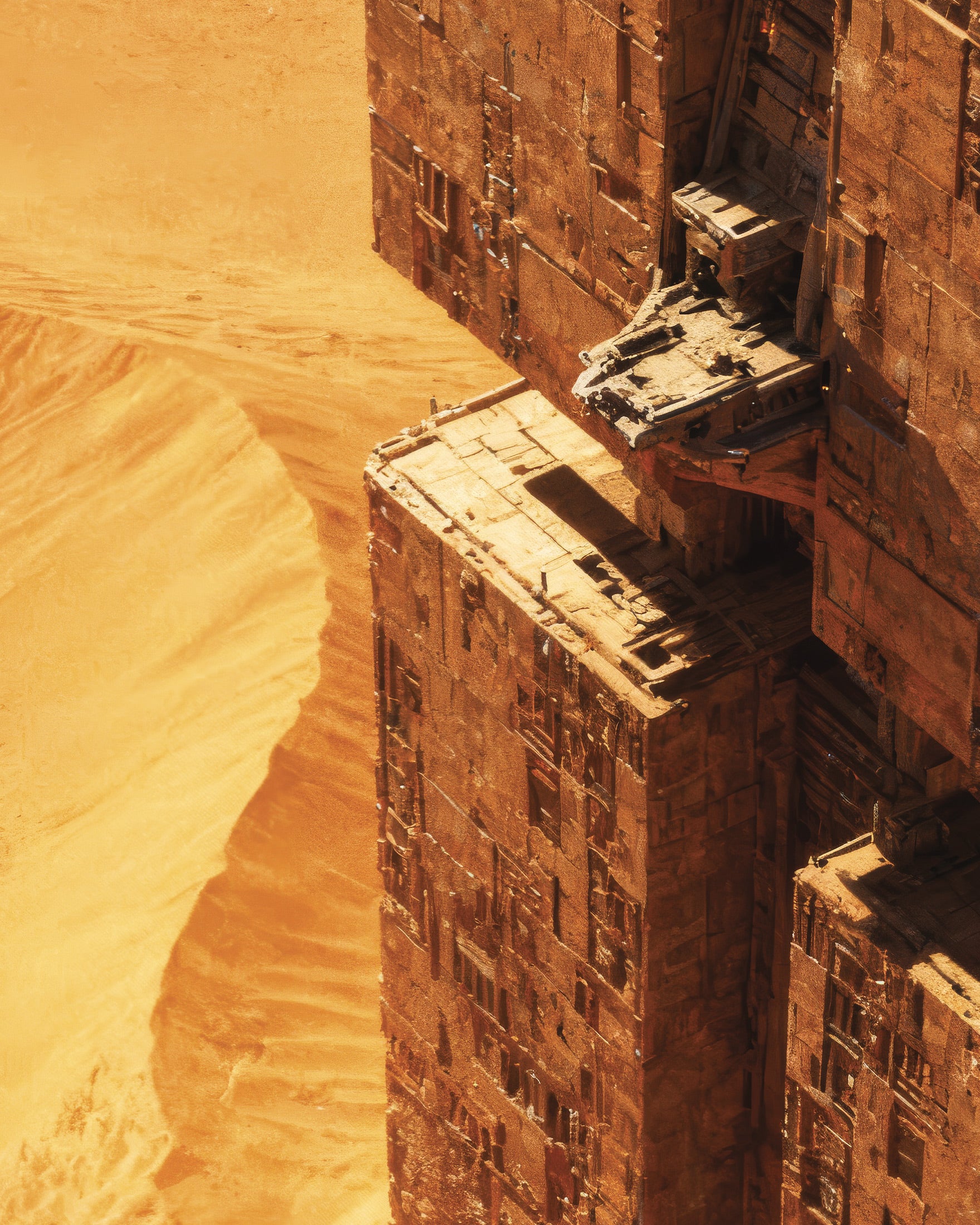 Poster Fortezza nel Deserto, Dune, Stampe di Megastruttura Sci-Fi