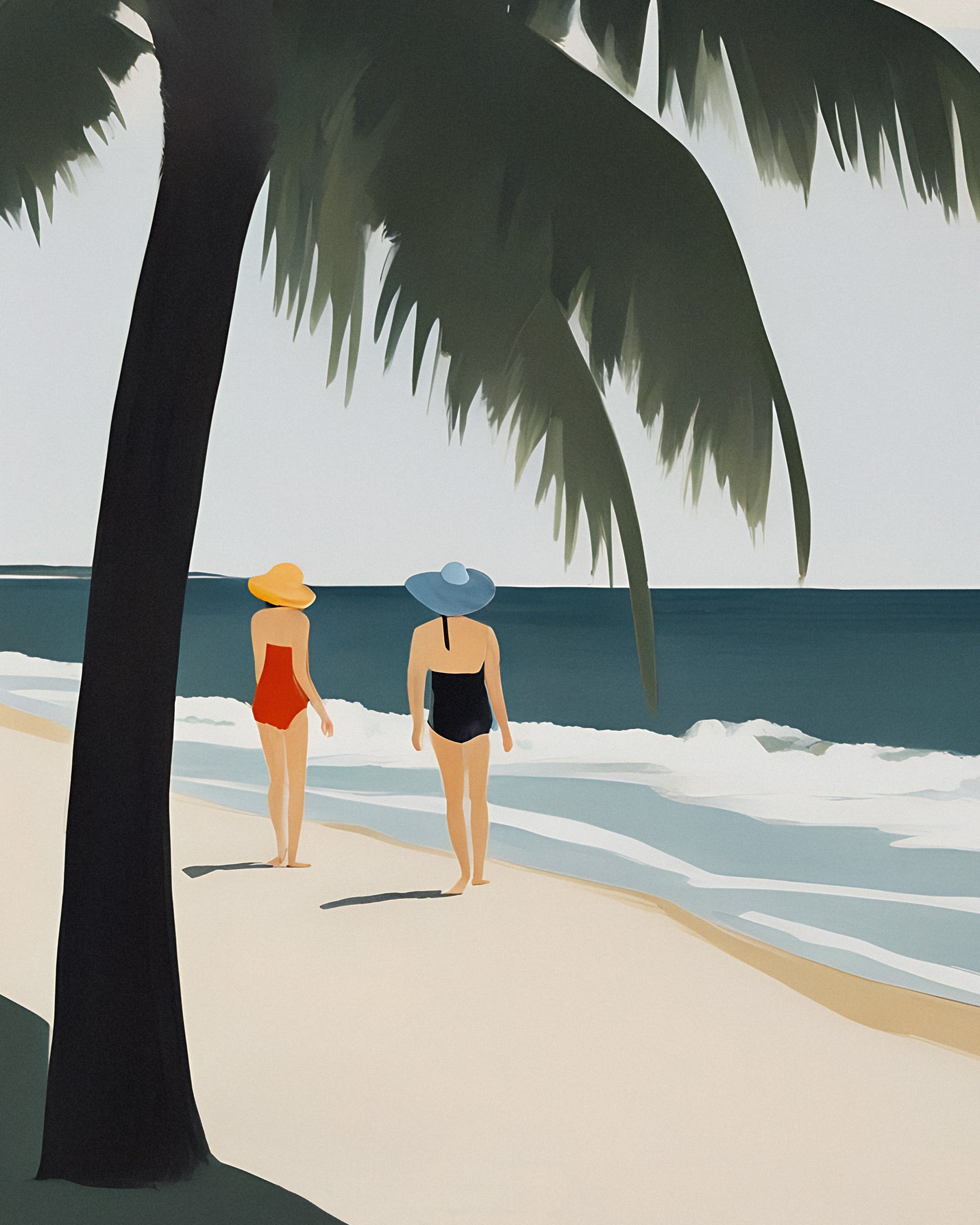 Émilie & Natacha sulla Spiaggia - Stampe Paradiso Tropicale