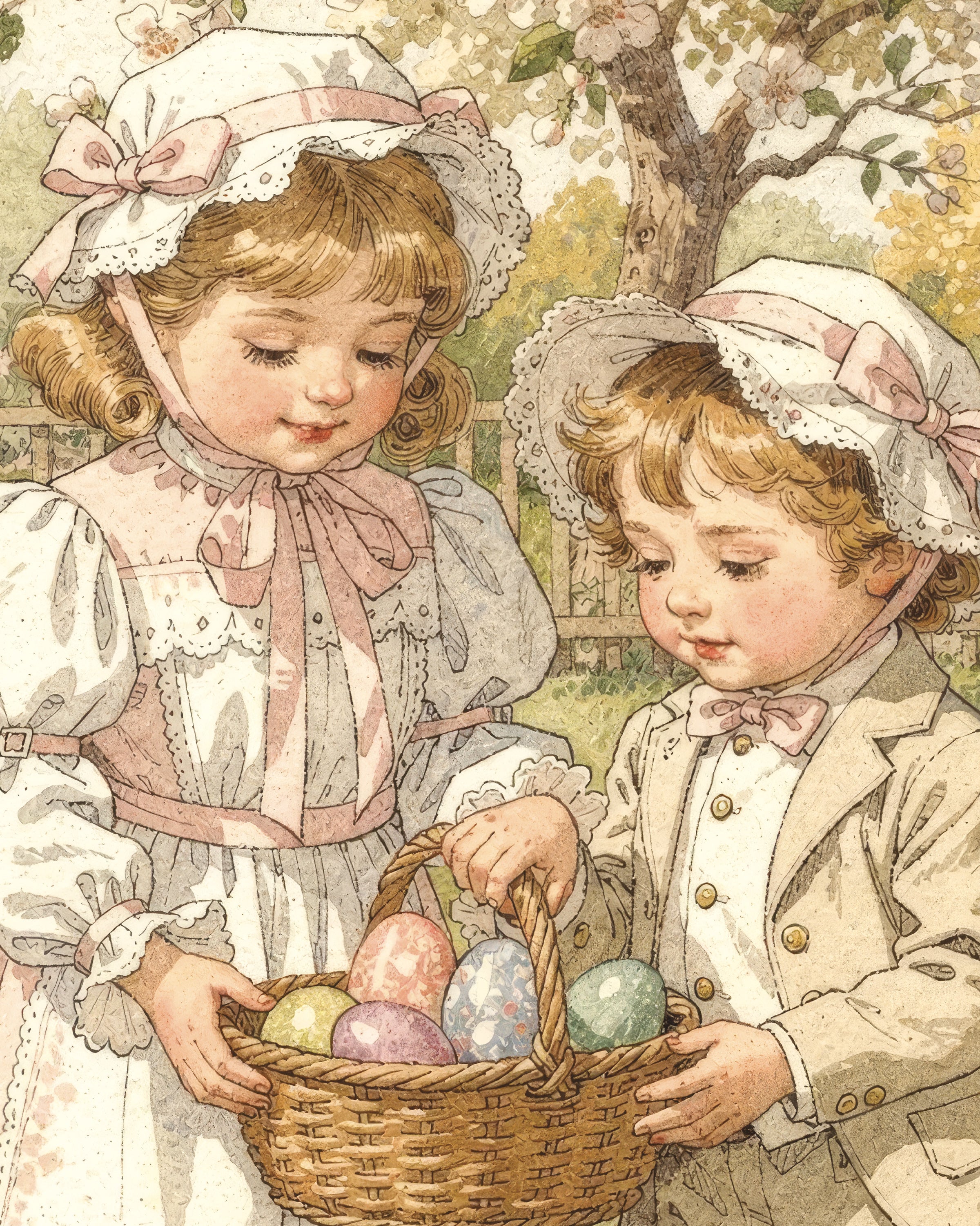 Caccia alle uova di primavera - Poster vintage di Pasqua