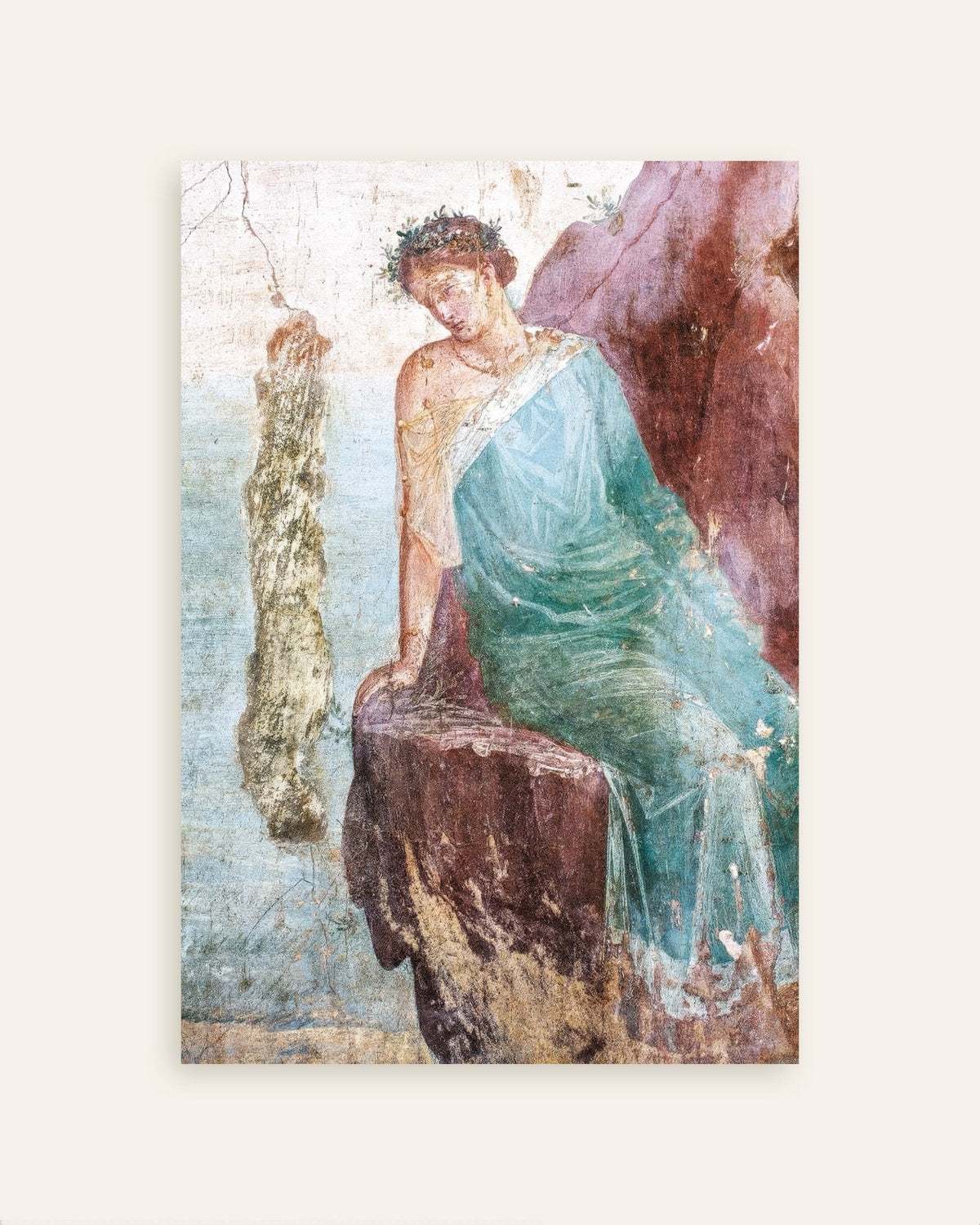 Poster del dettaglio dell'affresco della caduta di Icaro, Pompei