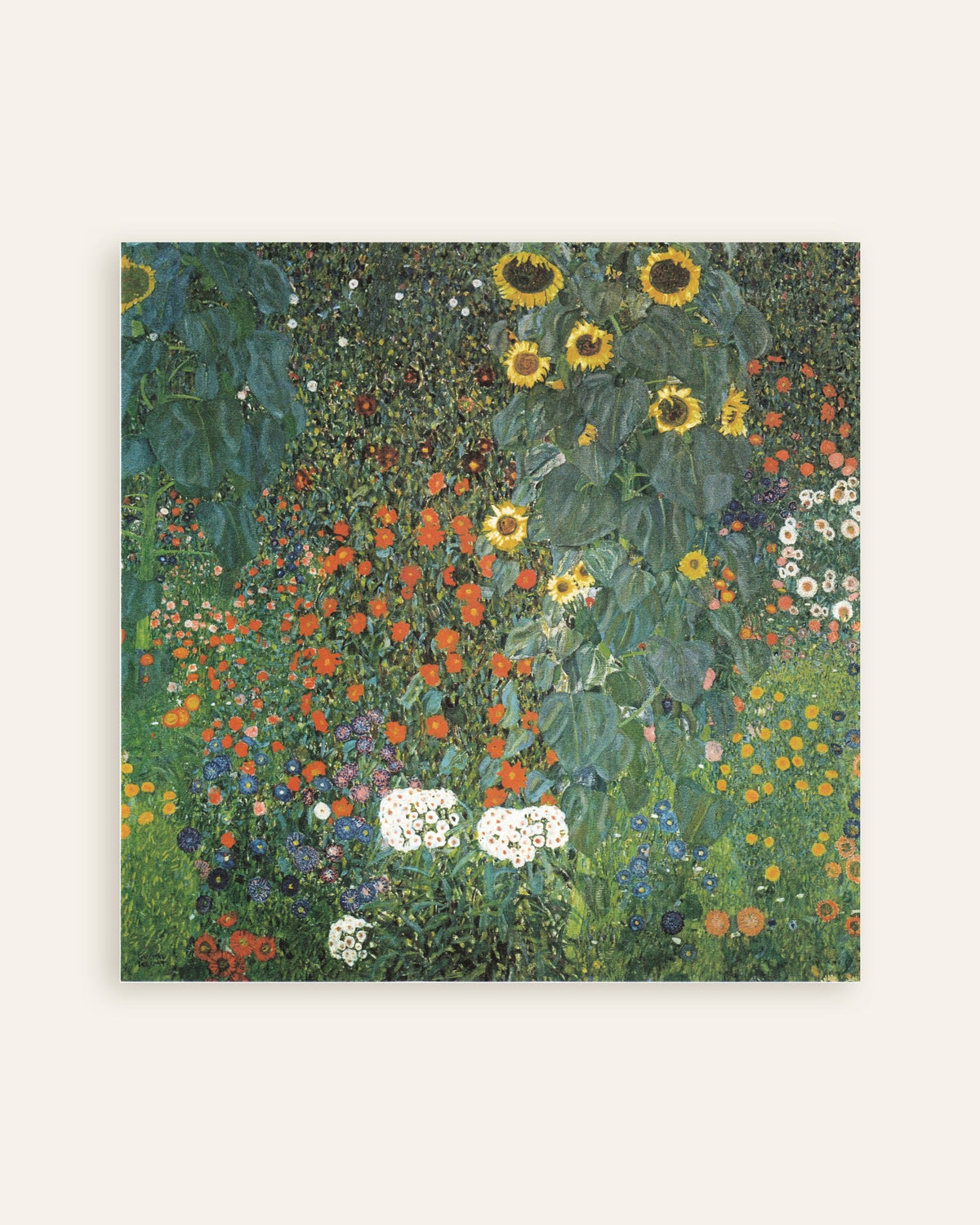 Poster Giardino di campagna con girasoli (1907) di Gustav Klimt, miniatura