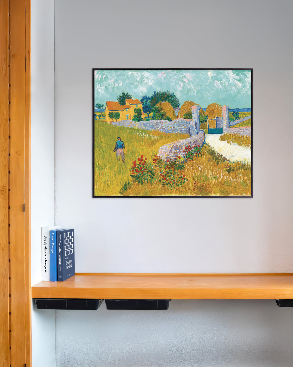 Poster di Fattoria in Provenza (1888) di Vincent van Gogh, con cornice in metallo