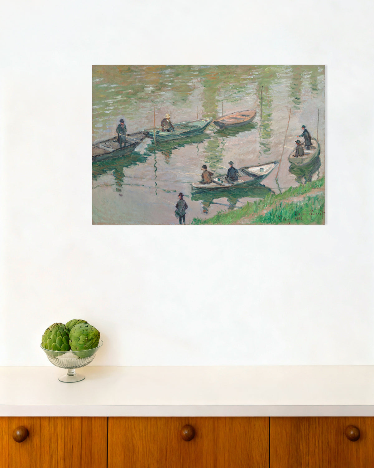 Poster Pescatori sulla Senna a Poissy (1882) di Claude Monet