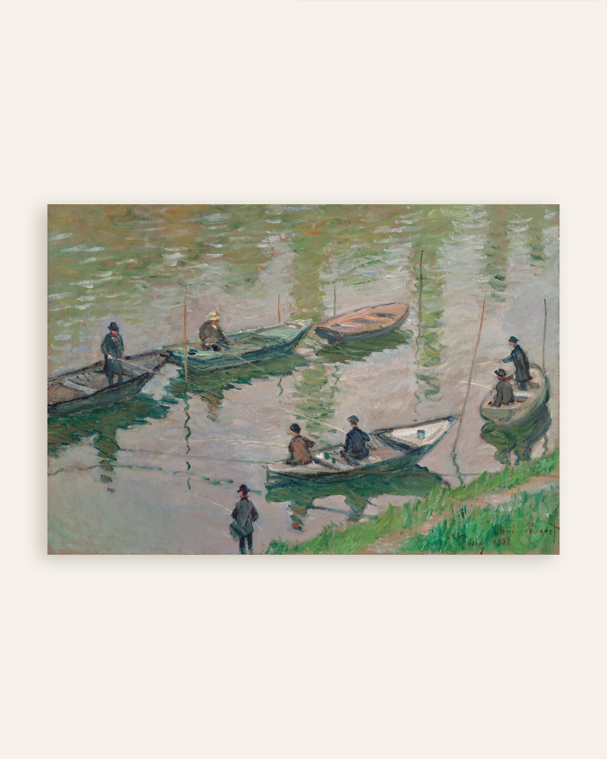 Poster Pescatori sulla Senna a Poissy (1882) di Claude Monet, miniatura