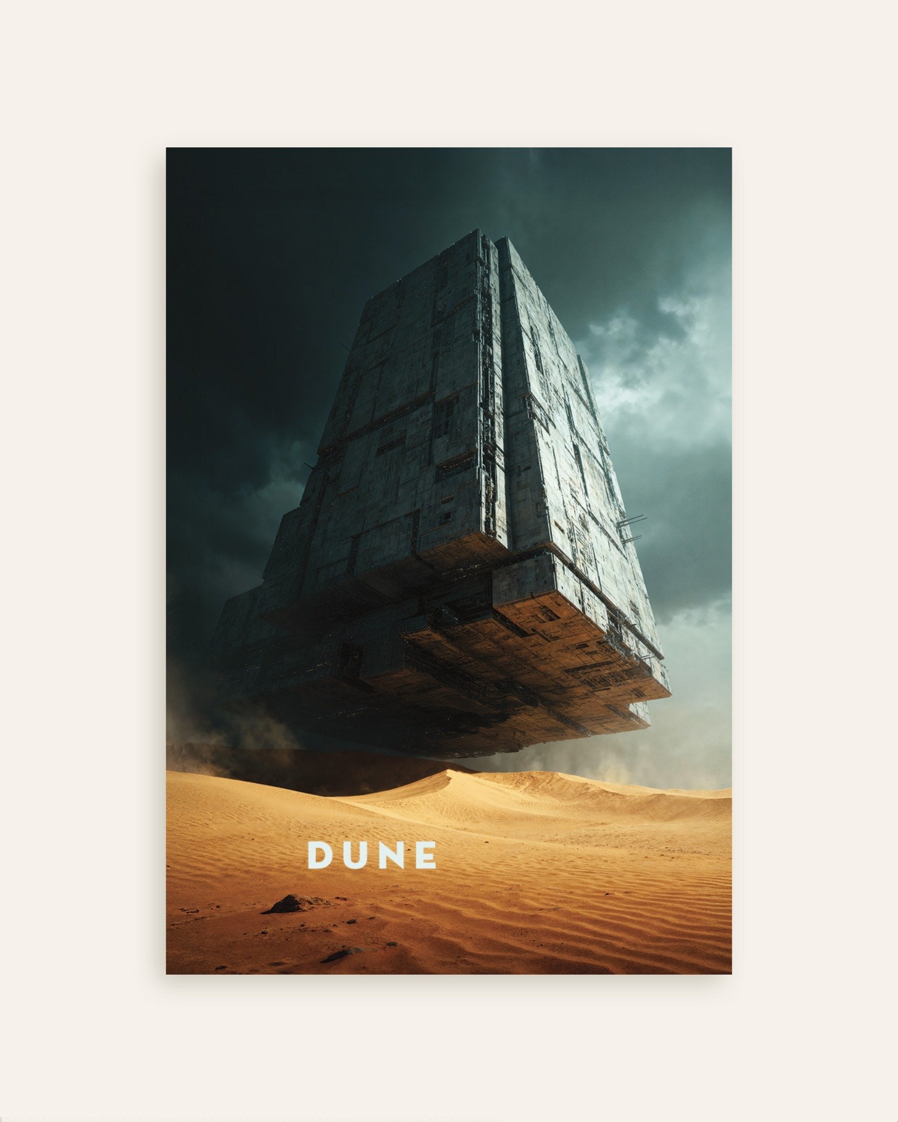 Poster of Floating Megastructure Poster, Sci-Fi Desert Art Print, thumbnail