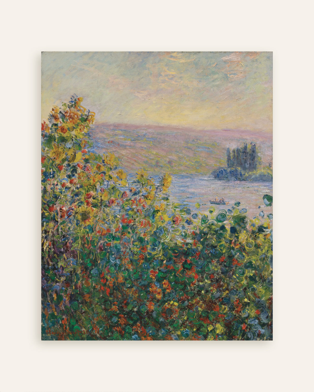 Poster Aiuole a Vétheuil (1881) di Claude Monet, miniatura