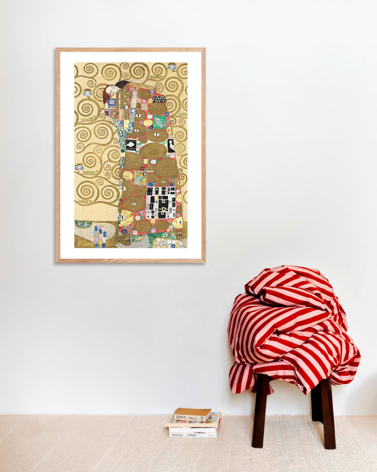 Poster di Compimento, Fregio di Stoclet (1910–1911) di Gustav Klimt, con cornice in legno naturale