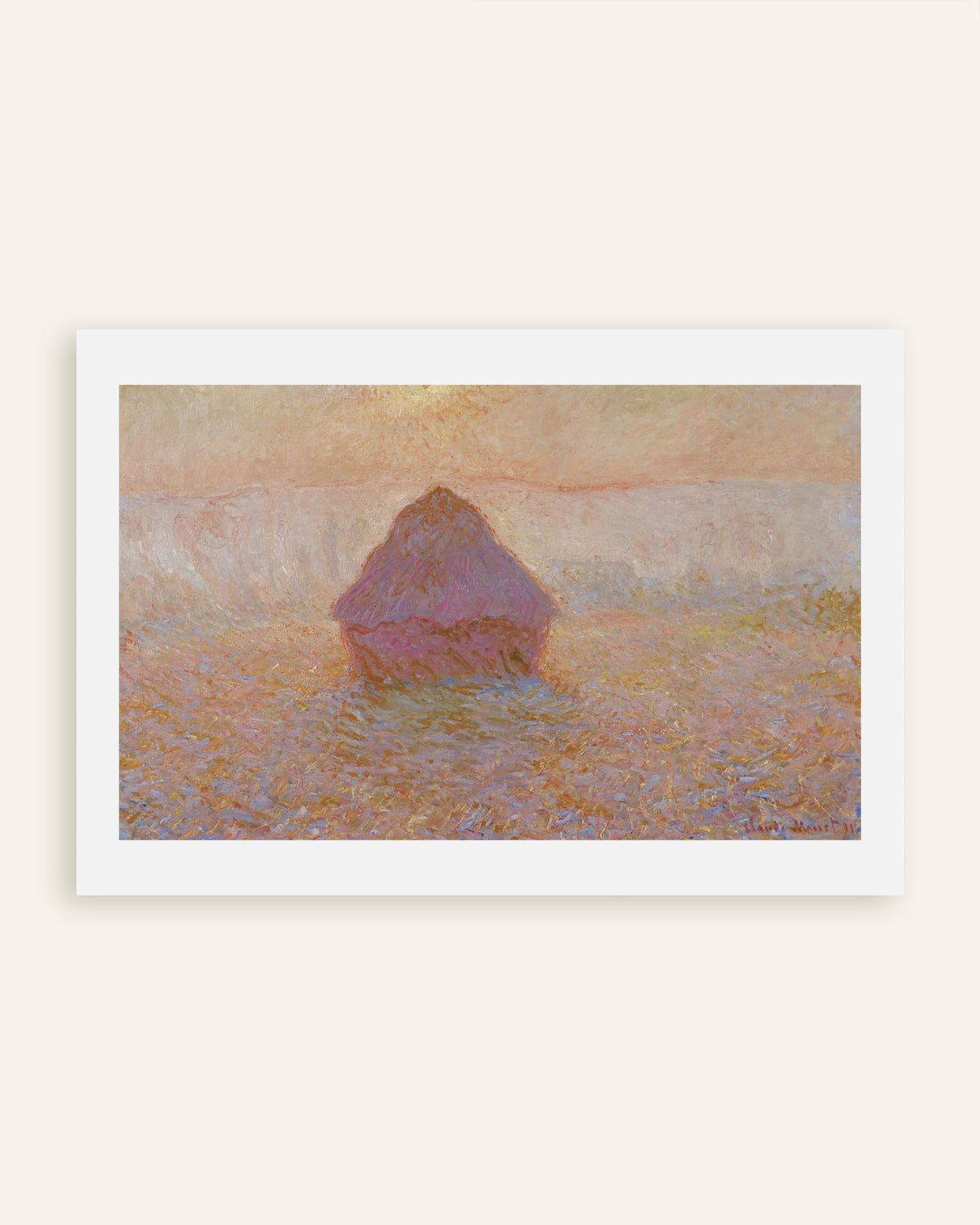 Poster Covone, sole nella nebbia (1891) di Claude Monet, miniatura