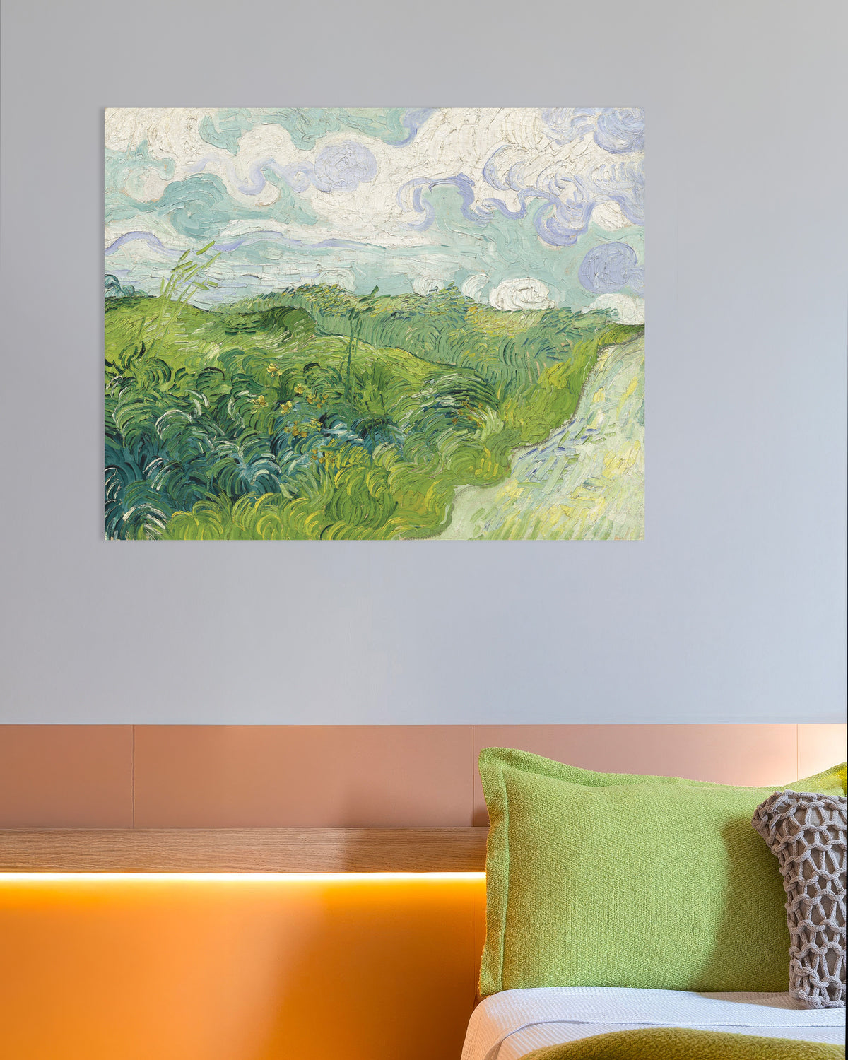 Poster di Campi di grano verdi, Auvers (1890) di Vincent van Gogh