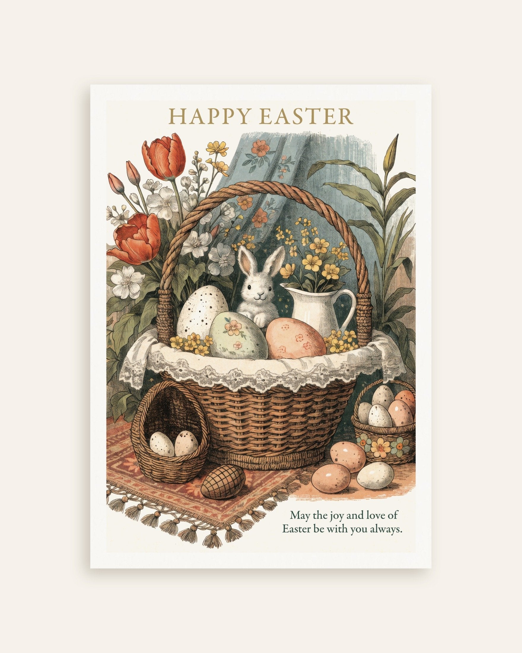 Poster of Happy Easter Basket Bunny Poster, thumbnail