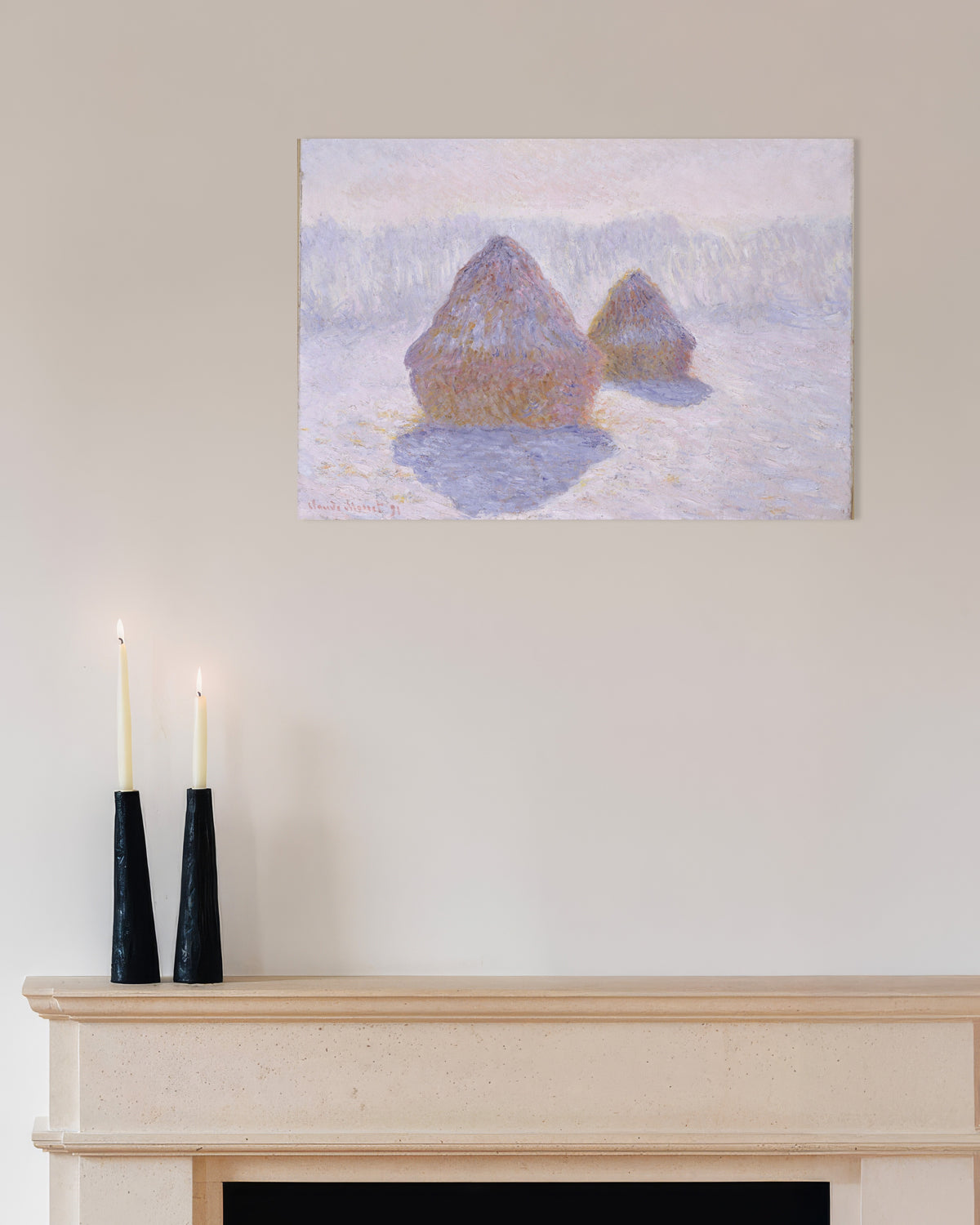 Poster Covoni, effetto di neve e sole (1891) di Claude Monet