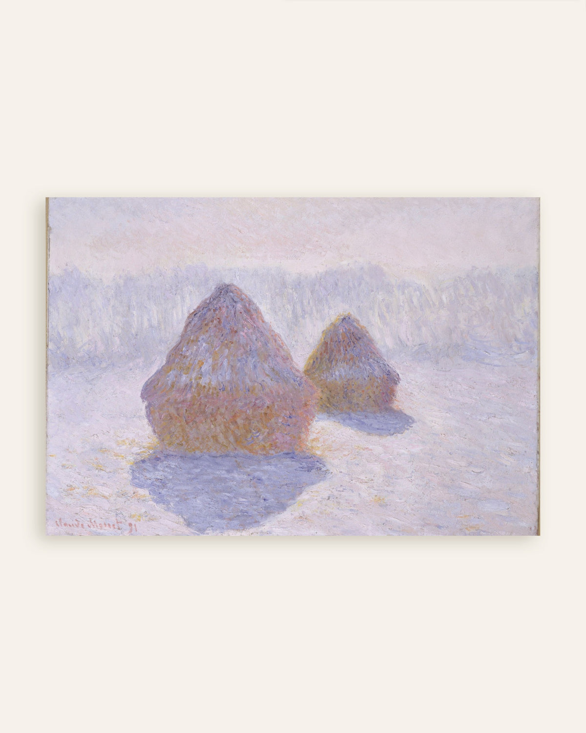 Poster Covoni, effetto di neve e sole (1891) di Claude Monet, miniatura