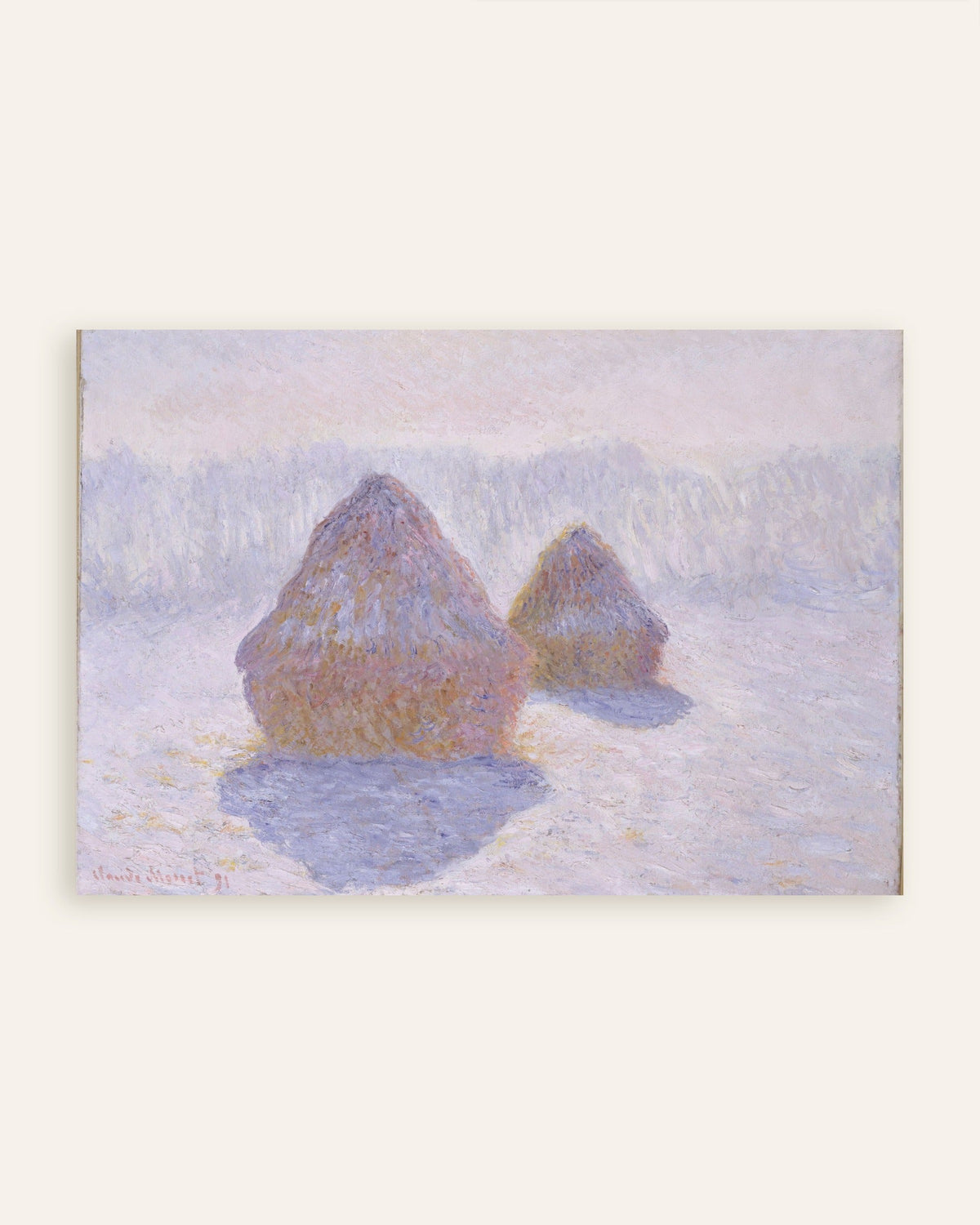 Poster Covoni, effetto di neve e sole (1891) di Claude Monet, miniatura