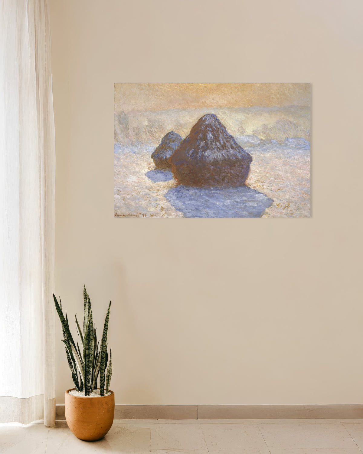 Poster Covoni, effetto neve (1891) di Claude Monet