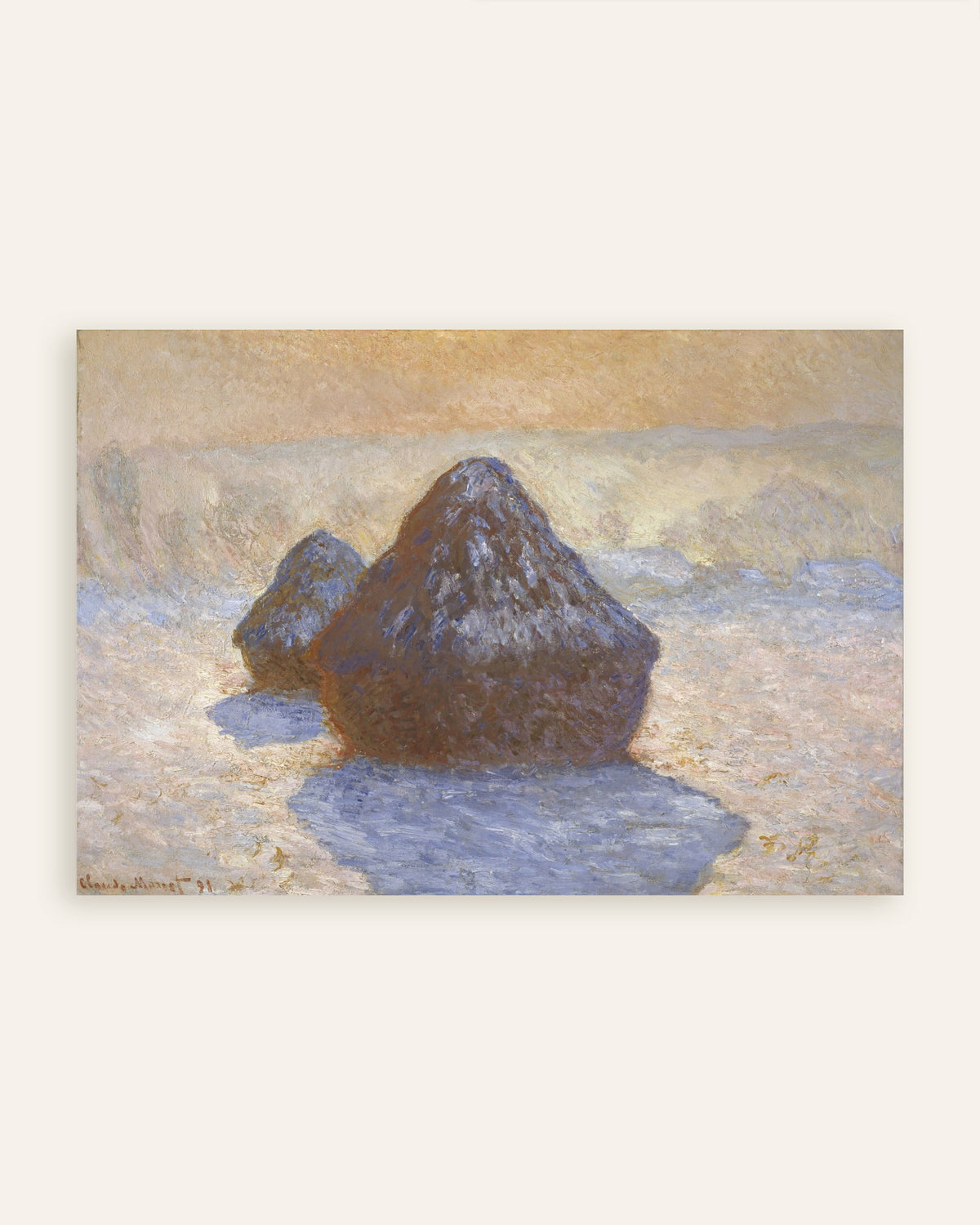 Poster Covoni, effetto neve (1891) di Claude Monet, miniatura