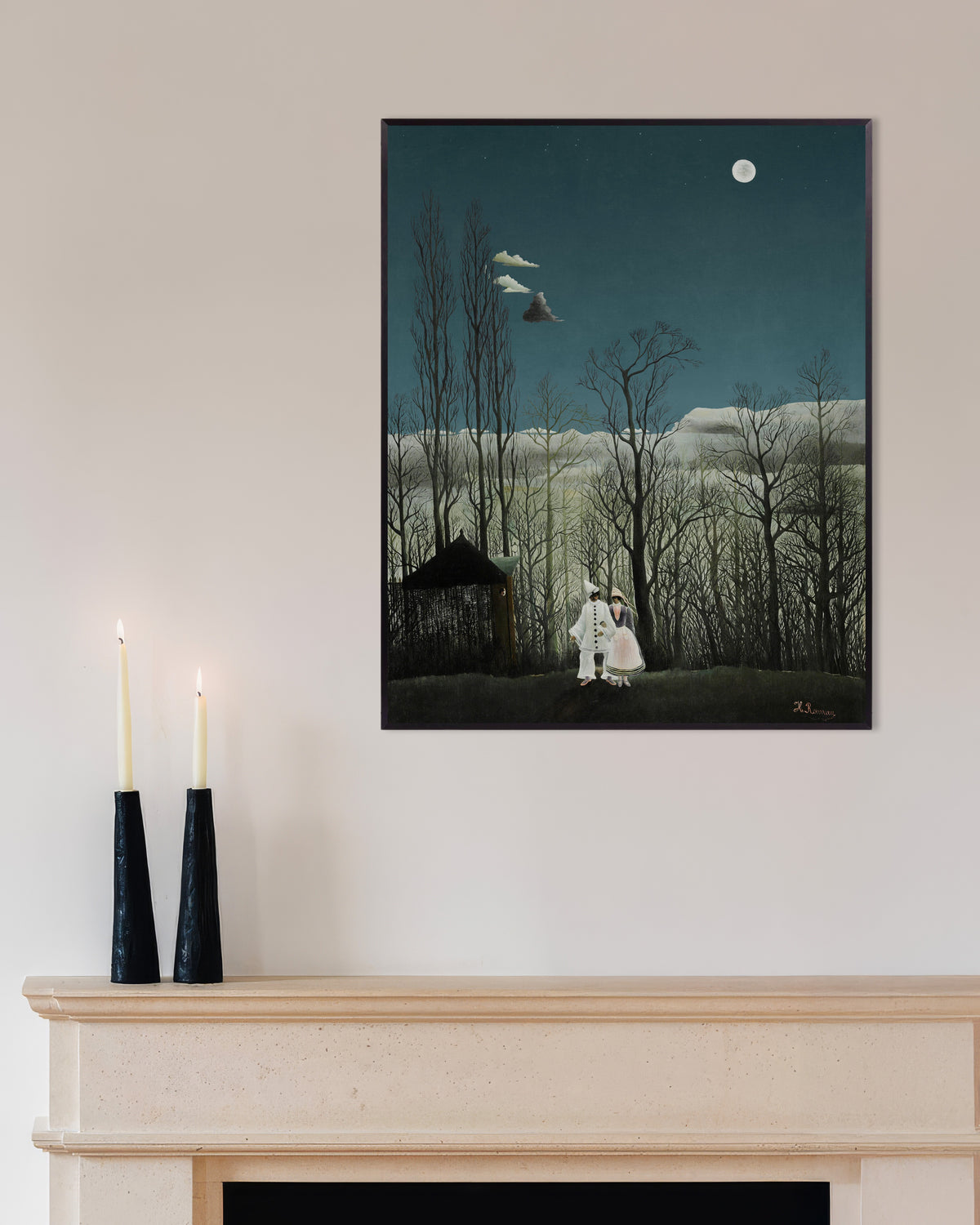 Poster Henri Rousseau - Una sera di carnevale (dettaglio), con cornice in metallo