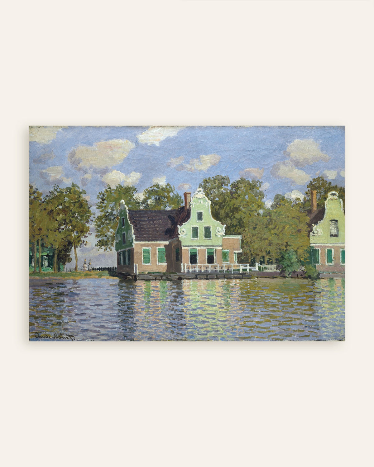 Poster Case sulla riva dello Zaan (1871) di Claude Monet, miniatura