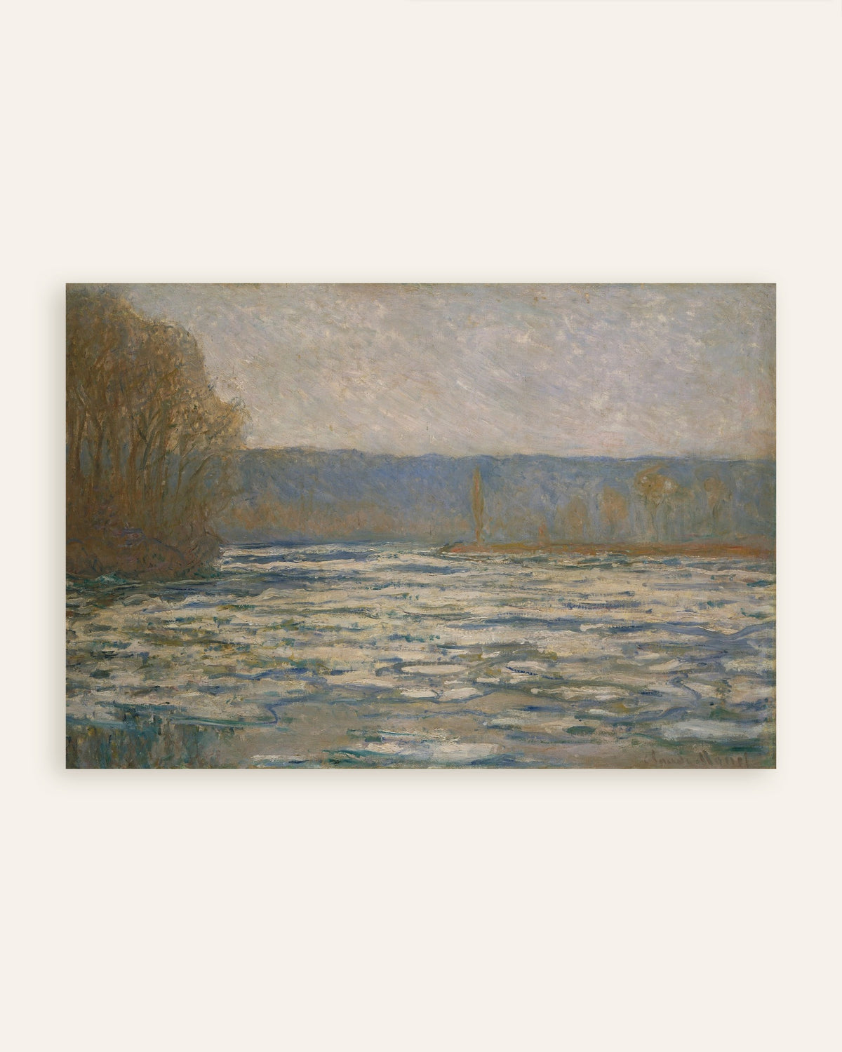 Poster Disgelo sulla Senna vicino a Bennecourt (1893) di Claude Monet, miniatura