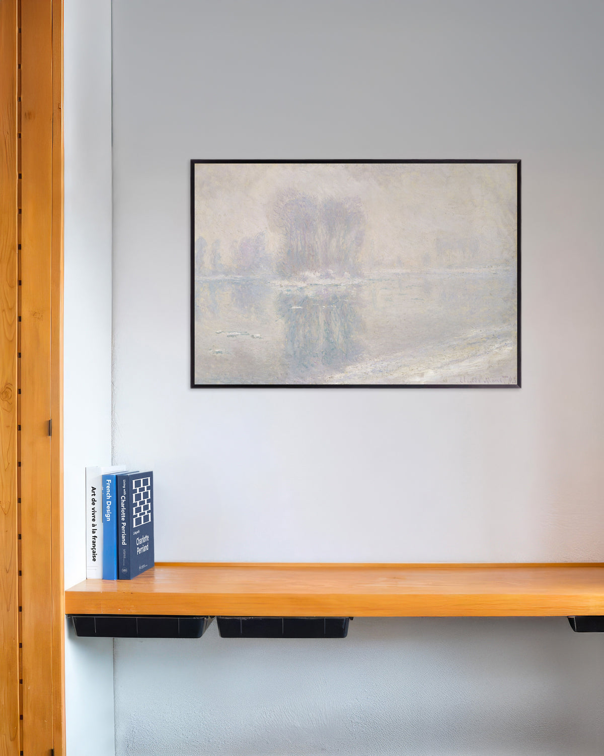 Poster Lastre di ghiaccio (1893) di Claude Monet con cornice in metallo