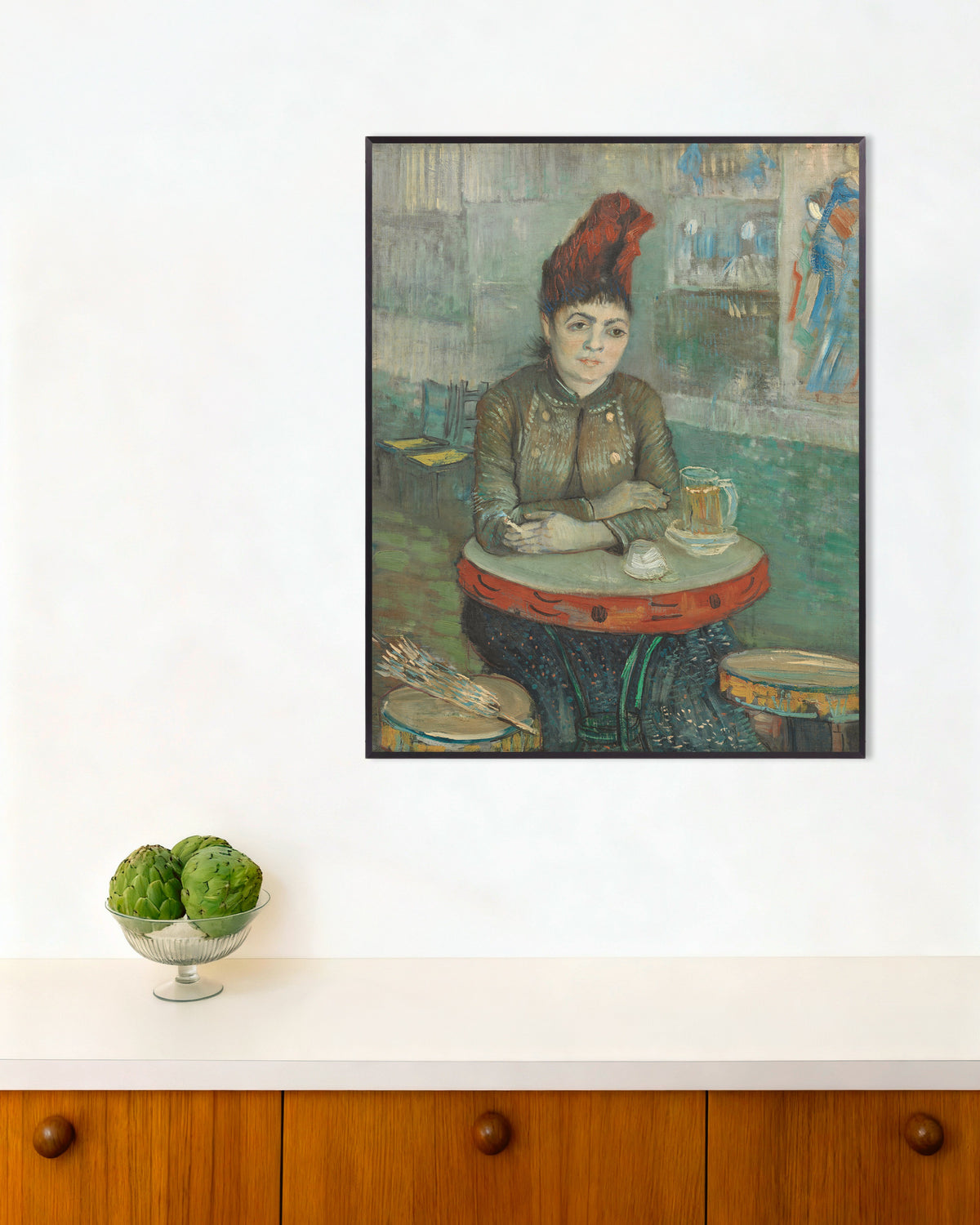 Poster di Al caffè, Agostina Segatori al Le Tambourin (1887), di Vincent van Gogh, con cornice in metallo