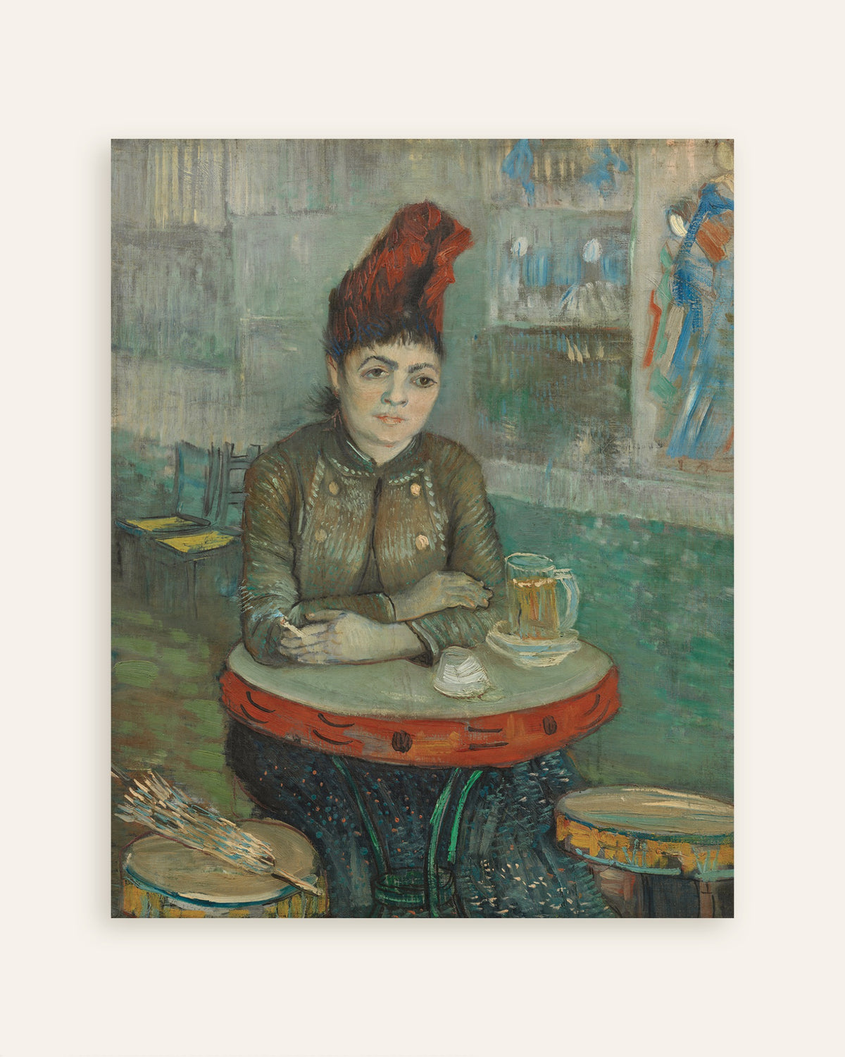 Poster di Al caffè, Agostina Segatori al Le Tambourin (1887), di Vincent van Gogh, miniatura