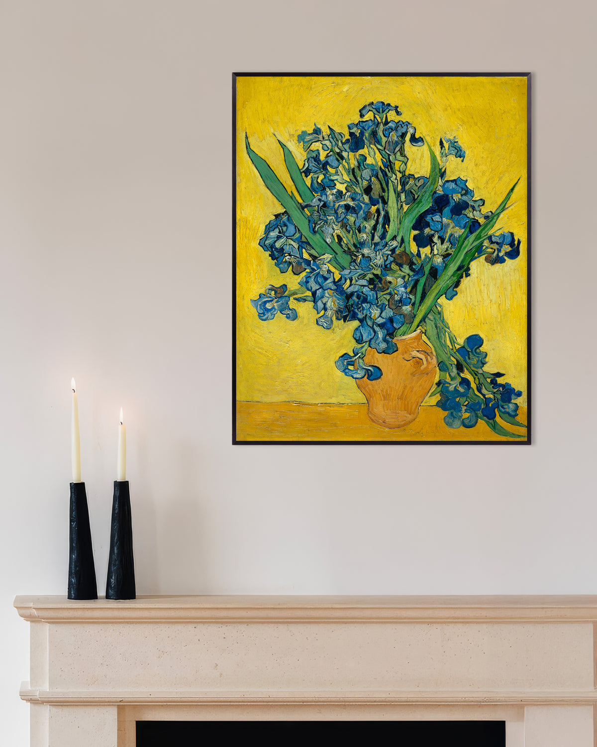 Poster di Iris in un vaso (1890) di Vincent van Gogh, con cornice in metallo