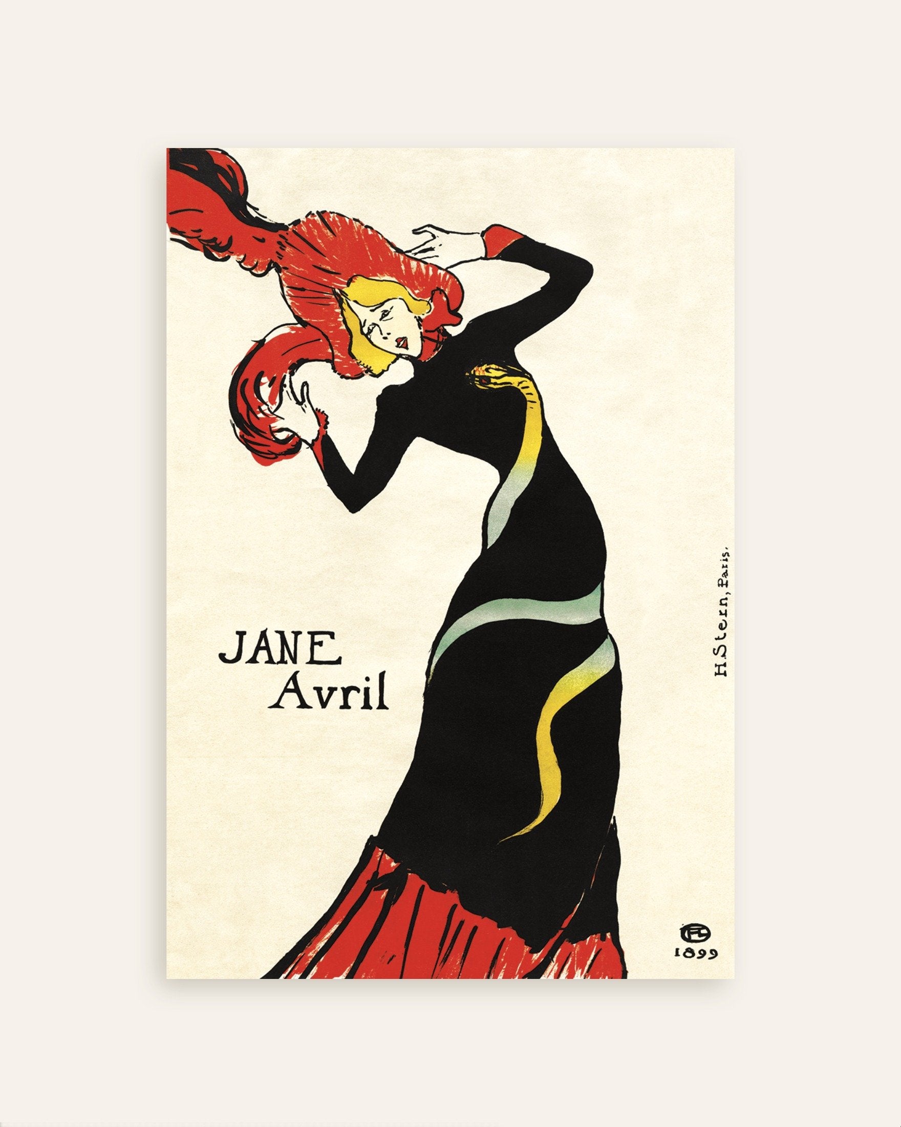 Poster of Jane Avril (1899) by Henri de Toulouse-Lautrec Poster, thumbnail