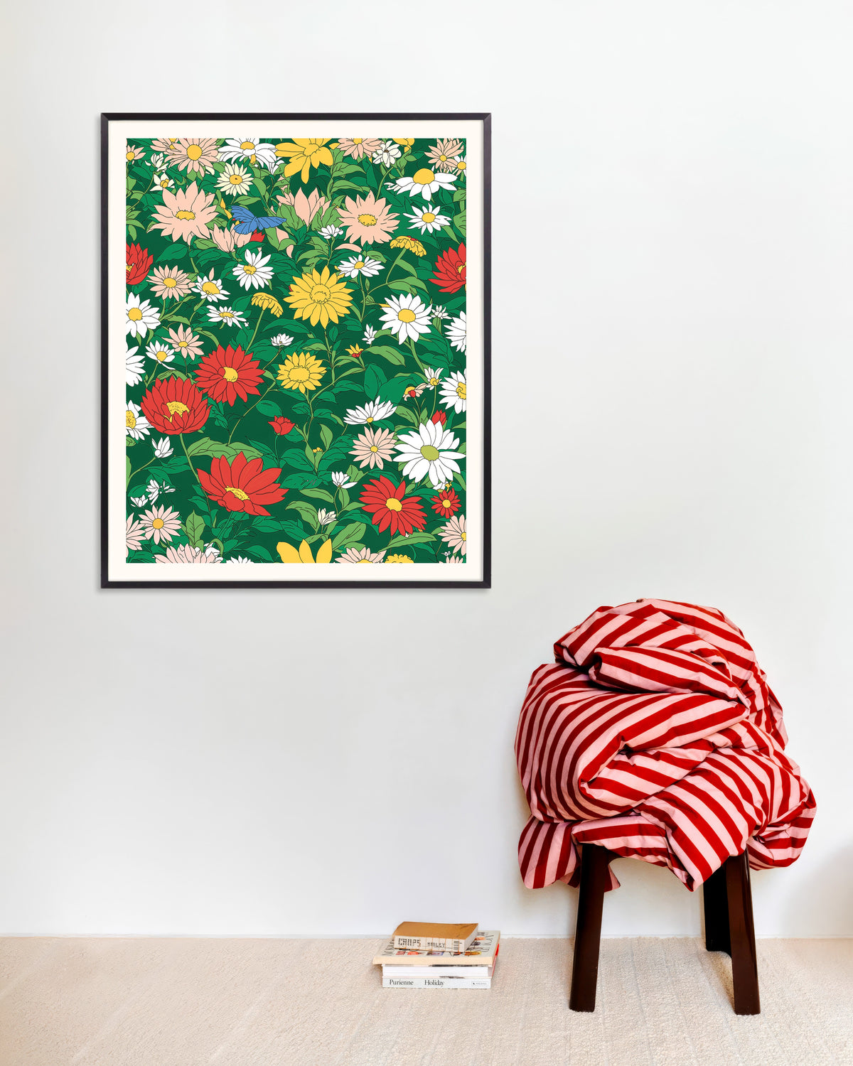 Poster di Studio di animazione giapponese, fiori, poster con cornice in metallo