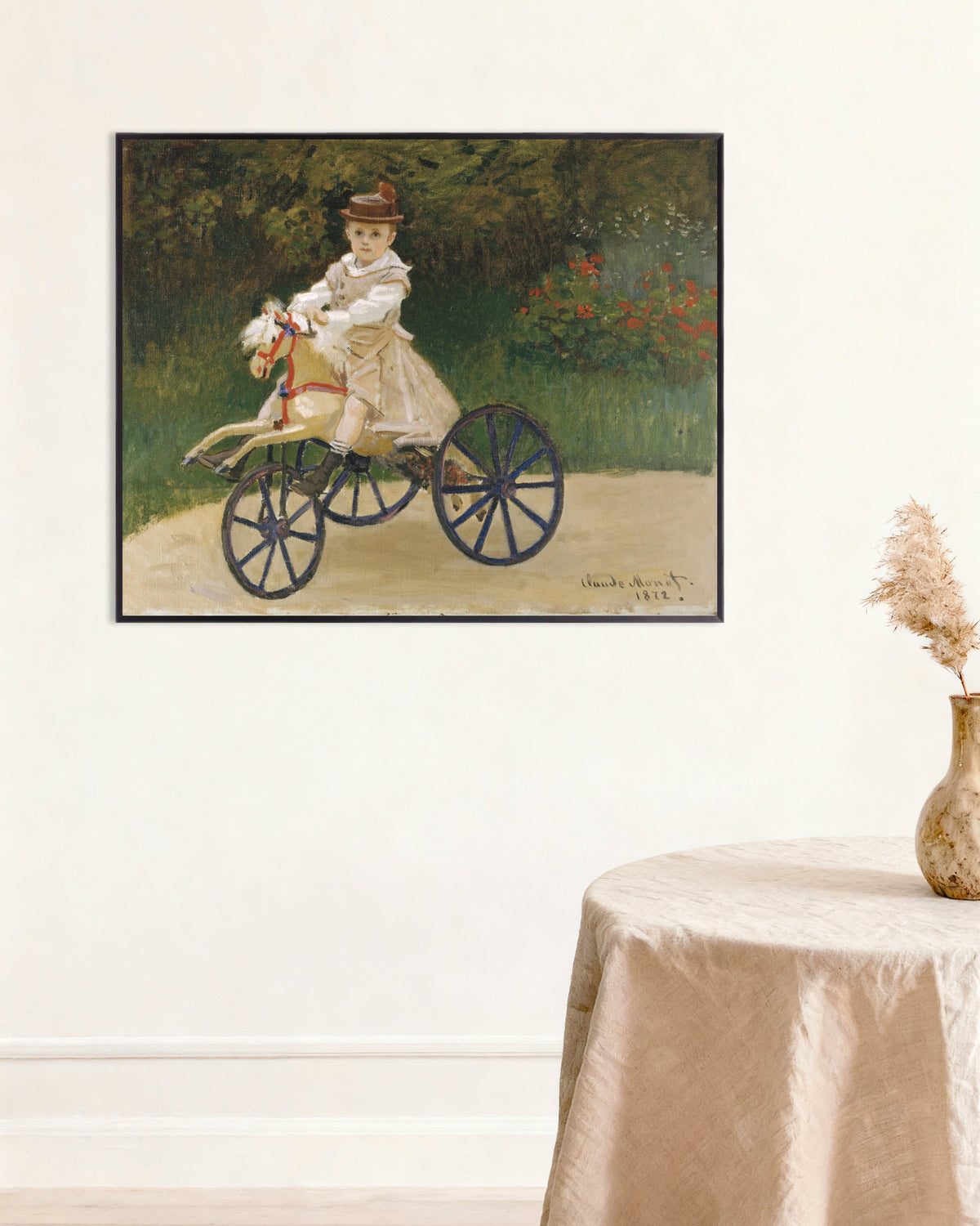 Poster Jean Monet sul suo cavallo a dondolo (1872) di Claude Monet con cornice in metallo
