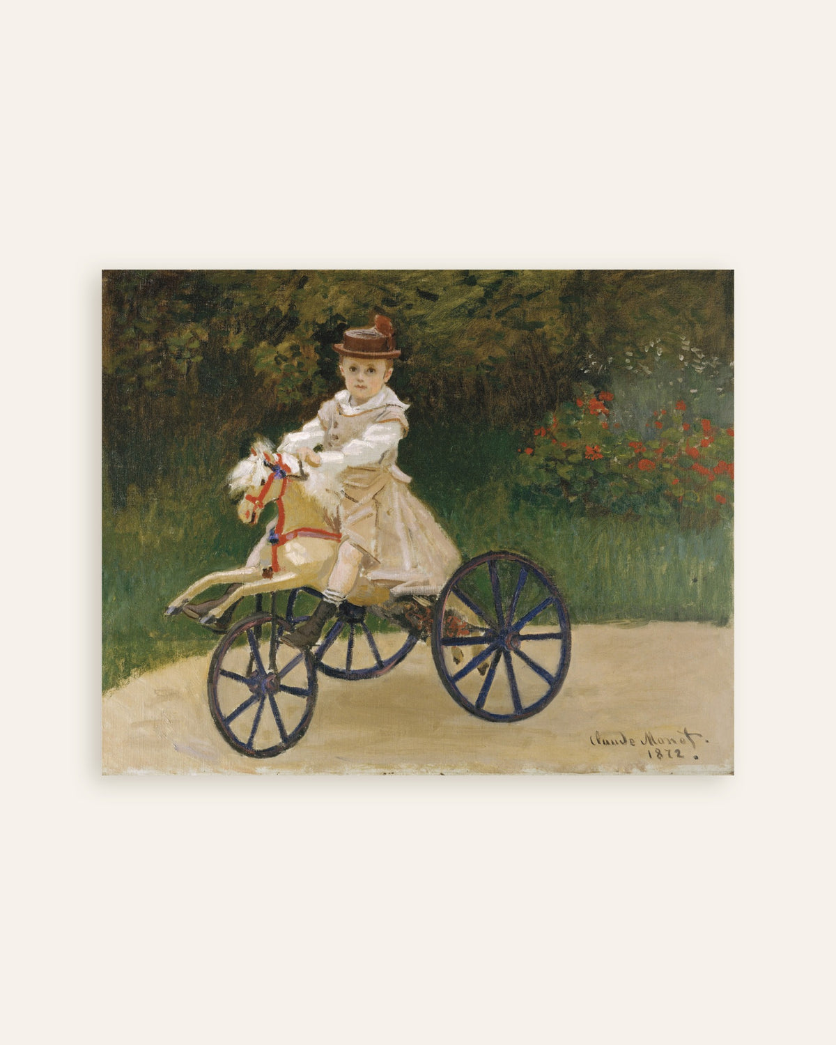 Poster Jean Monet sul suo cavallo a dondolo (1872) di Claude Monet, miniatura