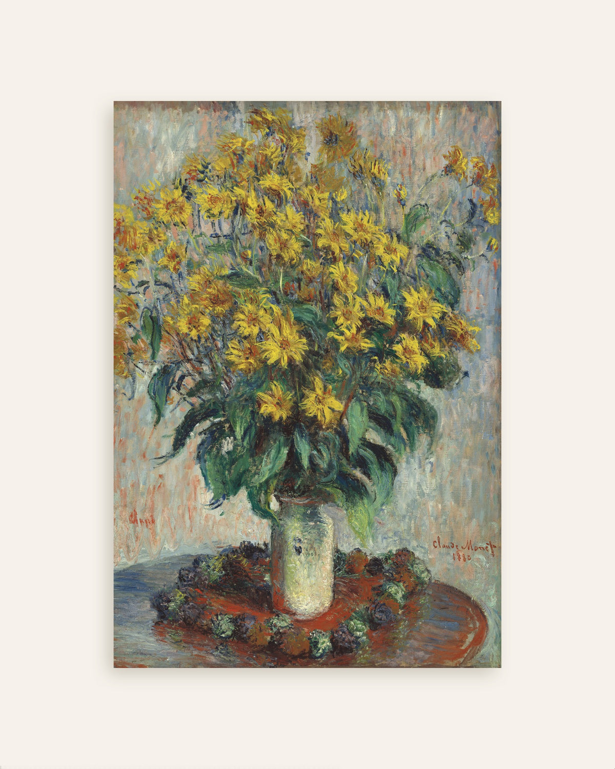 Poster Fiori di topinambur (1880) di Claude Monet, miniatura