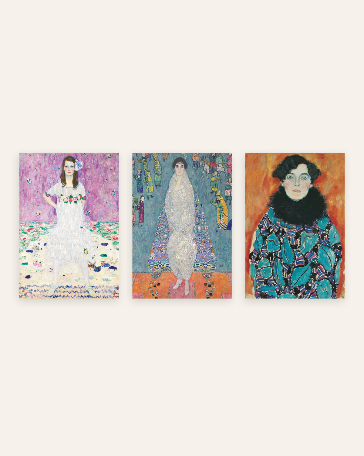 Poster Klimt, set da 3 ritratti: Mäda Primavesi, Elisabeth Lederer e Johanna Staude, senza cornice