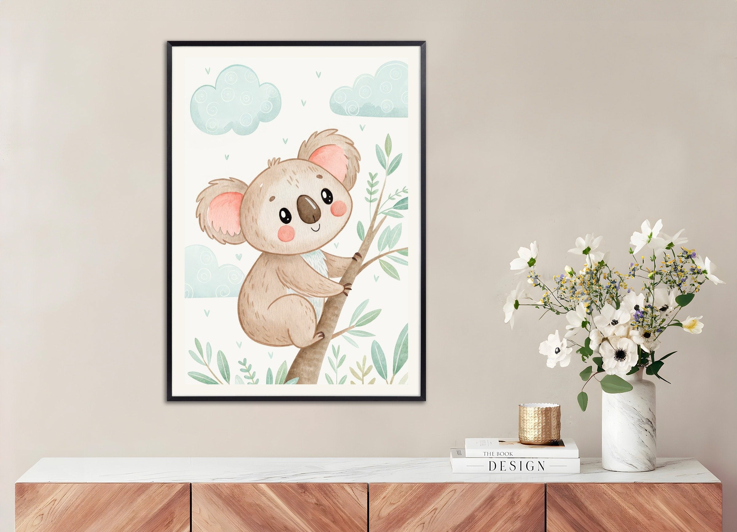 Poster of Koala Poster, with metal frame