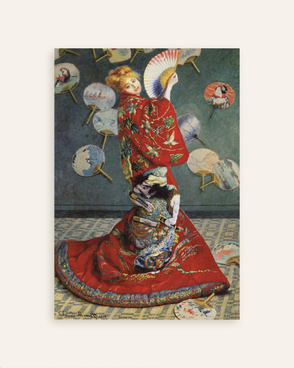Poster La Japonaise, Camille Monet in costume giapponese (1876) di Claude Monet, miniatura
