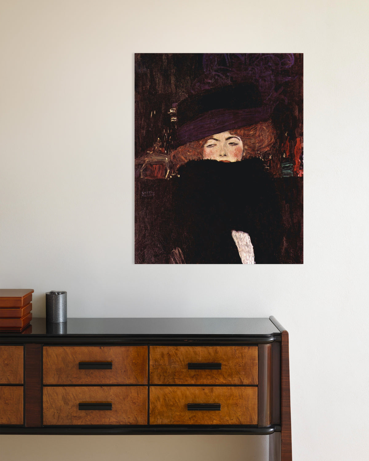 Poster di Donna con cappello e boa di piume (1909) di Gustav Klimt